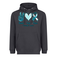 Peace Love Cure Cervical Cancer Heavyweight Hoodie | Teevron