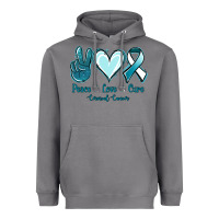 Storm Peace Love Cure Cervical Cancer Heavyweight Hoodie - Jasminsmagicworld