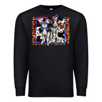 Black 4th of July Cows Holstein Cows Premium Sweatshirt - Jasminsmagicworld