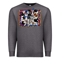 Charcoal Heather 4th of July Cows Holstein Cows Premium Sweatshirt - Jasminsmagicworld