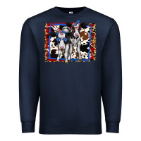 Navy 4th of July Cows Holstein Cows Premium Sweatshirt - Jasminsmagicworld