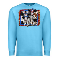 Ocean Blue 4th of July Cows Holstein Cows Premium Sweatshirt - Jasminsmagicworld