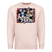 Pale Pink 4th of July Cows Holstein Cows Premium Sweatshirt - Jasminsmagicworld