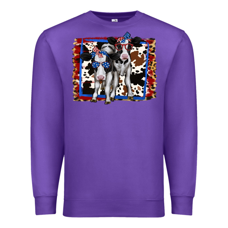 4th Of July Cows Holstein Cows Premium Sweatshirt by Jasminsmagicworld | Teevron