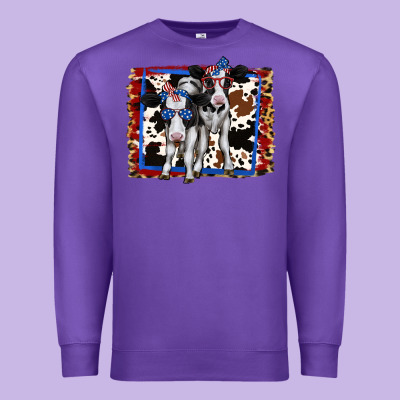 4th Of July Cows Holstein Cows Premium Sweatshirt Designed By Jasminsmagicworld