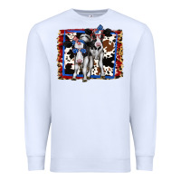 White 4th of July Cows Holstein Cows Premium Sweatshirt - Jasminsmagicworld