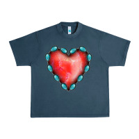 Midnight Navy Gemstone Red Heart Urban Heavy Tee - Jasminsmagicworld