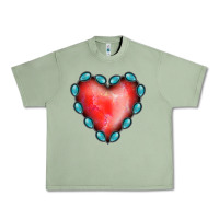 Oil Green Gemstone Red Heart Urban Heavy Tee - Jasminsmagicworld