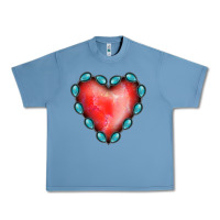 Pebble Blue Gemstone Red Heart Urban Heavy Tee - Jasminsmagicworld