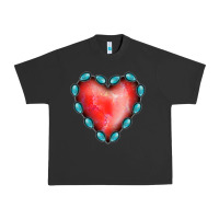 Pigment Black Gemstone Red Heart Urban Heavy Tee - Jasminsmagicworld