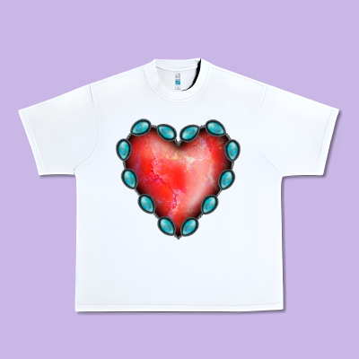 Gemstone Red Heart Urban Heavy Tee Designed By Jasminsmagicworld