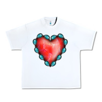 White Gemstone Red Heart Urban Heavy Tee - Jasminsmagicworld