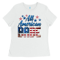 White All American Babe Ladies Tee - LillyAllenDesigns