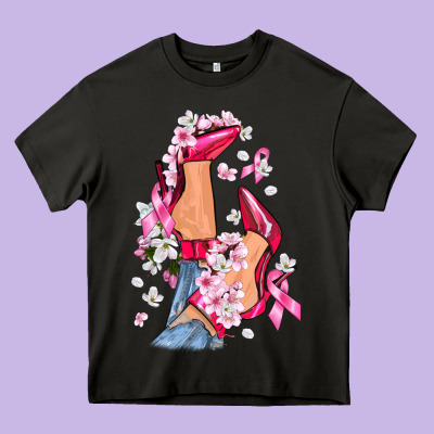 Cancer High Heels Breast Cancer Heavy Core Tee Designed By Fadigitalartstudio