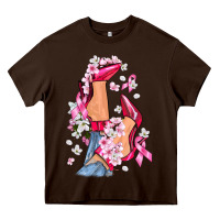Chocolate Brown Cancer high heels Breast Cancer Heavy Core Tee - FaDigitalArtStudio