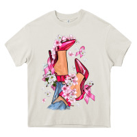Cream Cancer high heels Breast Cancer Heavy Core Tee - FaDigitalArtStudio