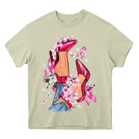 Mossy Cancer high heels Breast Cancer Heavy Core Tee - FaDigitalArtStudio
