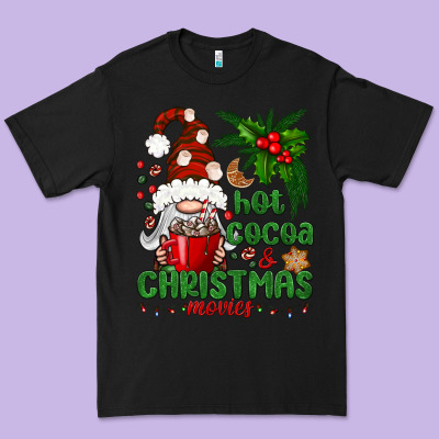 Hot Cocoa And Christmas Movie Premium Tee Designed By Bundleandbundleshop