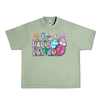 Oil Green happy easter nurse Urban Heavy Tee - CowhideDigitalArt