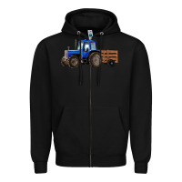 Black Farm Tractor Zipper Hoodie - RanaPortraitStore