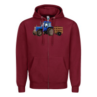 Burgundy Farm Tractor Zipper Hoodie - RanaPortraitStore