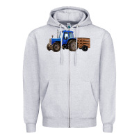 Heather Grey Farm Tractor Zipper Hoodie - RanaPortraitStore