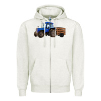 Oatmeal Heather Farm Tractor Zipper Hoodie - RanaPortraitStore