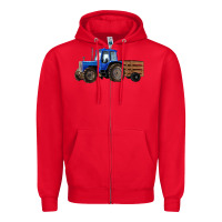Red Farm Tractor Zipper Hoodie - RanaPortraitStore
