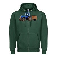 Sports Green Farm Tractor Zipper Hoodie - RanaPortraitStore