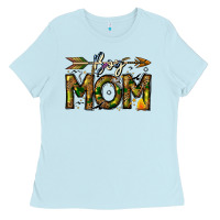 Baby Blue Boy Mom Ladies Tee - CowhideDigitalArt