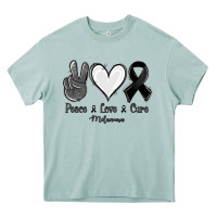 Arona Peace Love Cure Melanoma Cancer Heavy Core Tee - Jasminsmagicworld