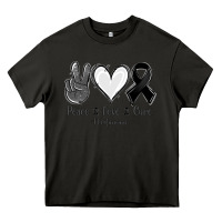 Asphalt Peace Love Cure Melanoma Cancer Heavy Core Tee - Jasminsmagicworld