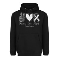 Peace Love Cure Lung Cancer Heavyweight Hoodie | Teevron