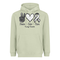 Matcha Peace Love Cure Lung Cancer Heavyweight Hoodie - Jasminsmagicworld