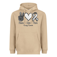 Mushroom Peace Love Cure Lung Cancer Heavyweight Hoodie - Jasminsmagicworld