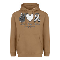 Toasted Coconut Peace Love Cure Lung Cancer Heavyweight Hoodie - Jasminsmagicworld