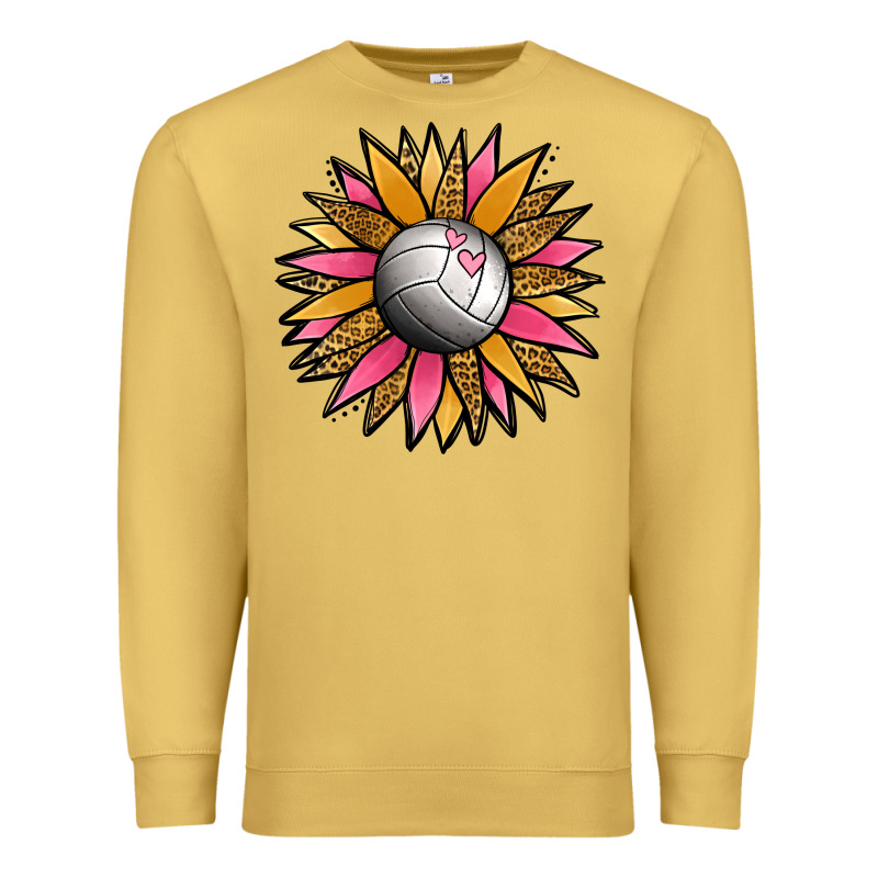 Volleyball Sunflower Premium Sweatshirt by Jasminsmagicworld | Teevron