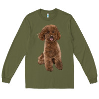 Army Green Poodles Dog lllustrations Long Sleeve Tee - LillyAllenDesigns