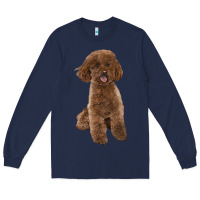 Navy Poodles Dog lllustrations Long Sleeve Tee - LillyAllenDesigns