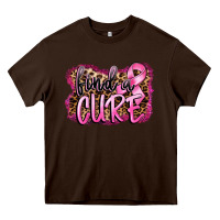 Chocolate Brown find a cure Heavy Core Tee - FaDigitalArtStudio