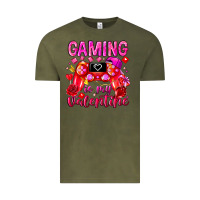 Vintage Olive Gaming is My Valentine Vintage Tee - CowhideDigitalArt