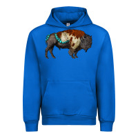Cobalt gemstone bison Urban Hoodie - RanaPortraitStore