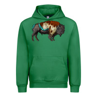 Emerald gemstone bison Urban Hoodie - RanaPortraitStore