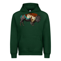 Forest Green gemstone bison Urban Hoodie - RanaPortraitStore