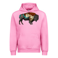 Fuchsia Pink gemstone bison Urban Hoodie - RanaPortraitStore
