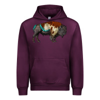 Mauve Wine gemstone bison Urban Hoodie - RanaPortraitStore