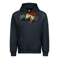 Navy gemstone bison Urban Hoodie - RanaPortraitStore
