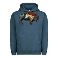 Pigment Midnight Navy gemstone bison Urban Hoodie - RanaPortraitStore