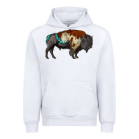 White gemstone bison Urban Hoodie - RanaPortraitStore