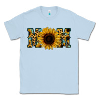 Dusty Blue Sunflower Leopard Mom Classic Tee - Jasminsmagicworld